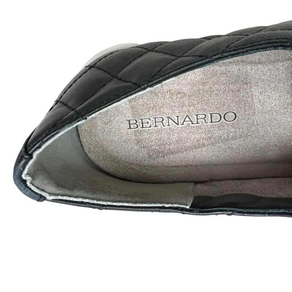 Bernardo Dillon Women Quilted Sneakers Black Leather Studded Chunky Soles Sz 10M
